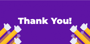 Thumbs up for a big thank you